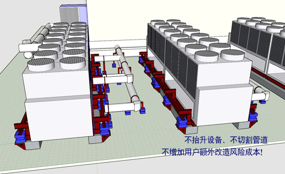 屋頂空調(diào)機組震動噪聲大，不切管道不抬設(shè)備方案這樣做！